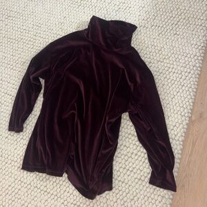 Beautiful Burgundy Velvet Fabric turtleneck sweater dress size medium